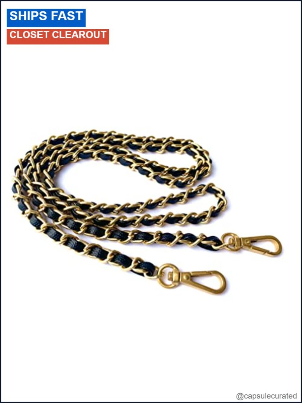 Caviar Leather Purse Chain Strap 48.4in Slim 8mm Crossbody Replacement Handbag